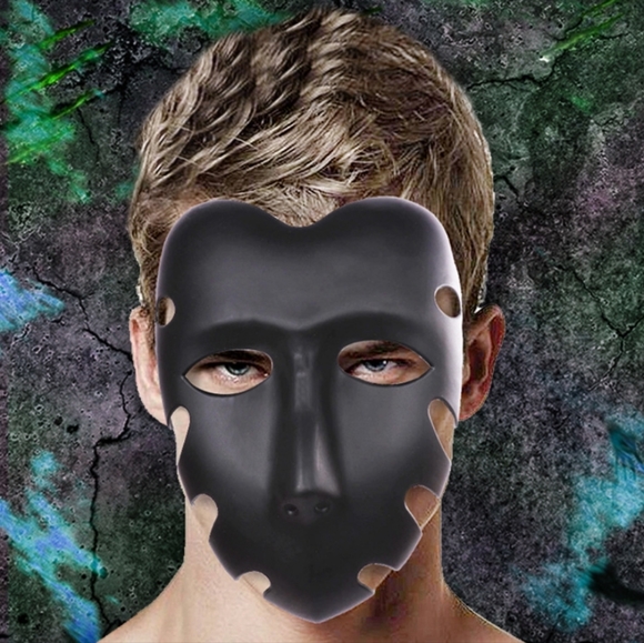 "The Masked Man" Black Plastic Halloween Mask Erotic Mask Fun Bedroom Play - Picture 5 of 6